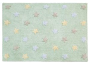 Lorena Canals Rug | Stars Soft Mint Tricolor