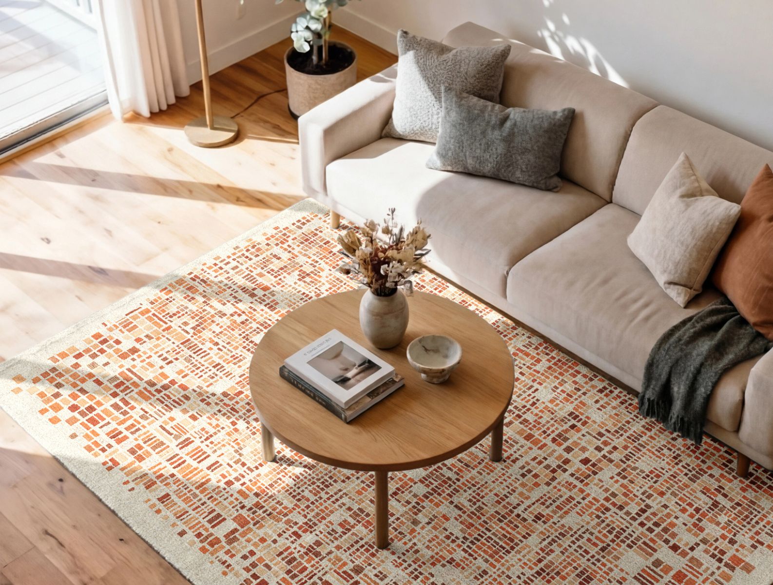 louis-de-poortere-rug-cubik-2098-pumpkin-1